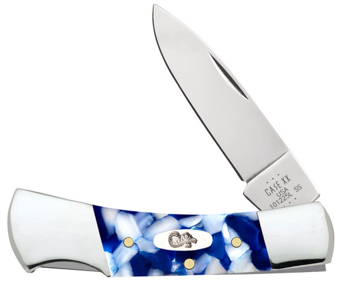 Case XX Blue Crackle Kirinite Lockback Folding Knife