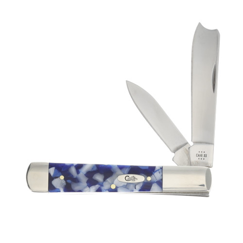 Case XX Blue Crackle Kirinite 05 Razor 2024 Vault Pattern Folding Knife CA50727