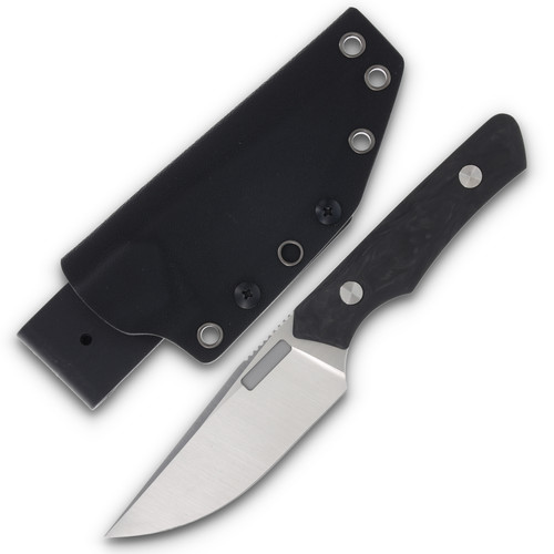 Vero Myelin Marbled Carbon Fiber 3.6 Inch Plain Belt Satin Drop Point