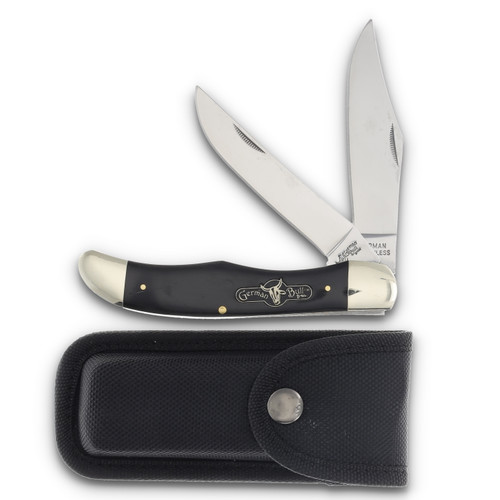 German Bull Large Folding Hunter Black Buffalo Horn FRGBI069BH