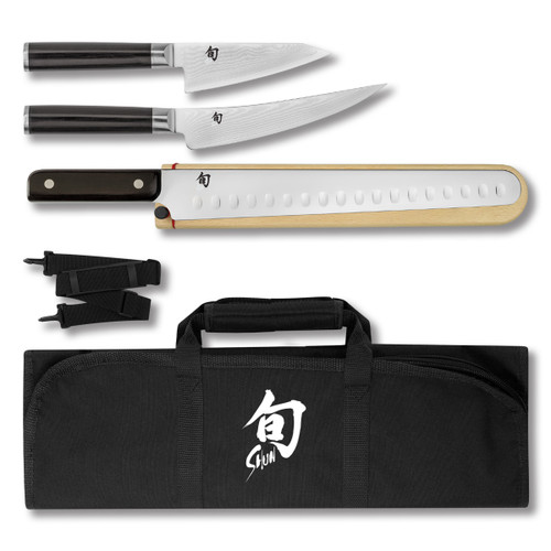 Shun Classic 4 pc BBQ Set Black Pakkawood