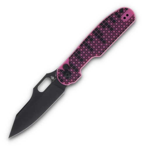Kizer Cormorant Button Lock Pink & Black G-10 Handle Nitro V Blade