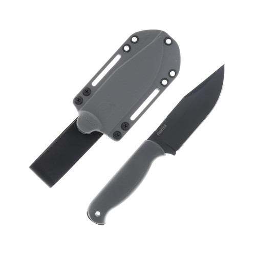 Condor Tool and Knife Fighter Knife Rhino Gray 4.73in Plain Black Cerakote Clip Point CTK61746