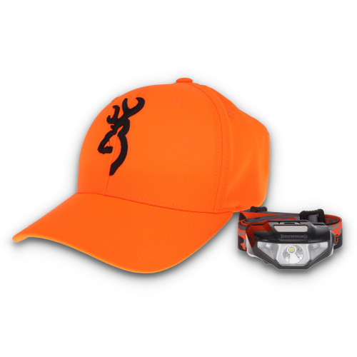 Browning Cap Headlamp Combo Orange Mens 100 Lumens