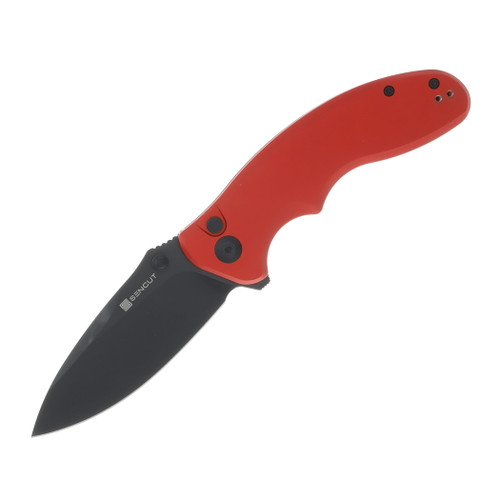 SENCUT Cybrix Folding Knife Red 3.46 Inch Plain Black Drop Point S23098A-3