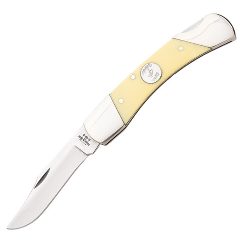 Bear & Son 4th Generation Yellow Delrin Medium Lockback BRC305