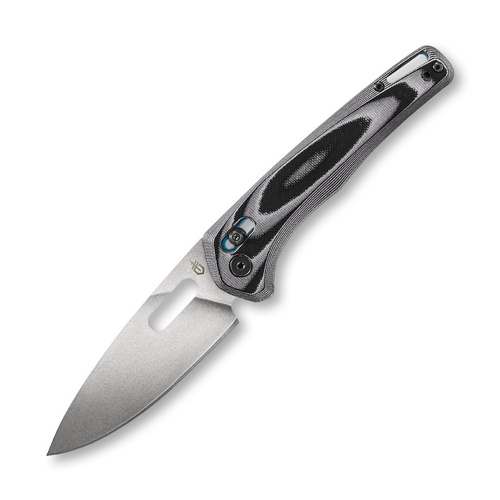 Gerber Sumo Cyan White and Black 4 Inch Plain Stonewash Drop Point