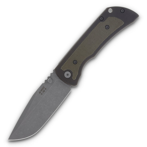 McNee's Custom Knives MAC2 3.5 Atomic Green Micarta Inlay
