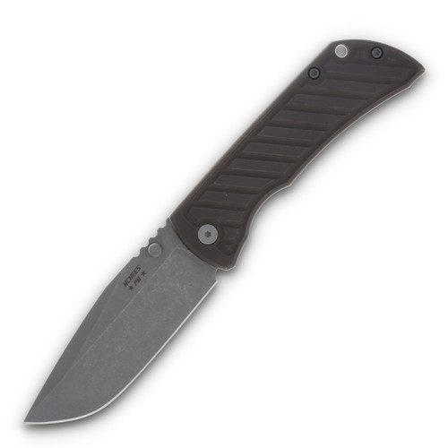 McNees Custom Knives MAC2 Folding Knife 3.5 Atomic Bronze Fastback Titanium