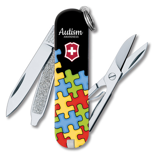 Victorinox Classic SD Swiss Army Knife Autism Awareness Puzzle SMKW Special Design