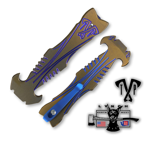 Lynch Northwest Hammerhead v1.0 Prybar Bronze Blue Double Anodized Titanium SMKW Exclusive