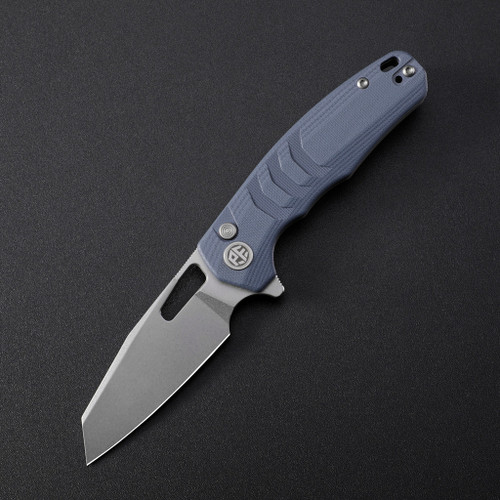 Petrified Fish Trilobite Flipper Folding Knife Stonewash/Blue G-10 PFE17BW