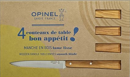 OPINEL Set of 4 Bon Appetit Steak Knives - Olive wood (4)