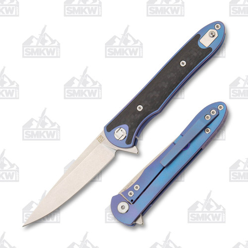 Artisan Cutlery Small Shark Folding Knife Titanium Blue