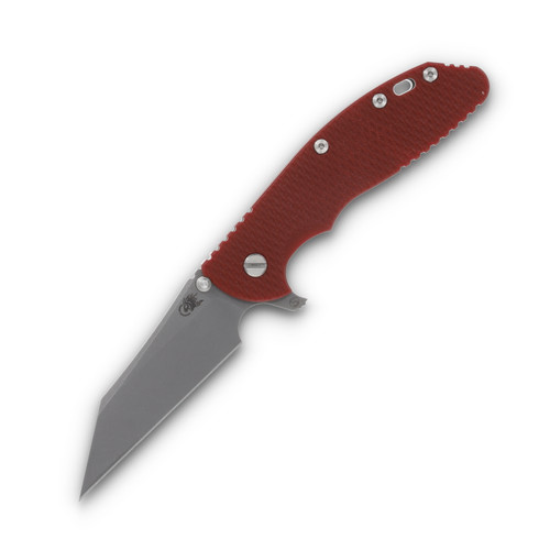 Hinderer XM-24 4.0 Skinny Wharncliffe Working Finish Titanium Red G-10