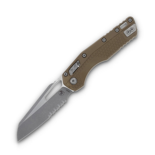 Microtech MSI Tri Grip Dark Earth 3.88in Apocalyptic Part Serrated Sheepsfoot