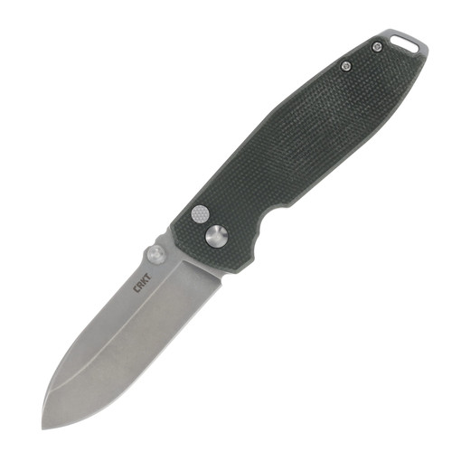 CRKT Squid XM Folding Knife 2.95in Plain Edge Green Burlap Micarta CR2495GR