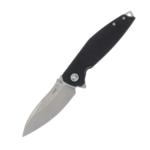 CRKT Ibis Linerlock Folding Knife Black G10 3.09in Stonewashed Drop Point CR2540