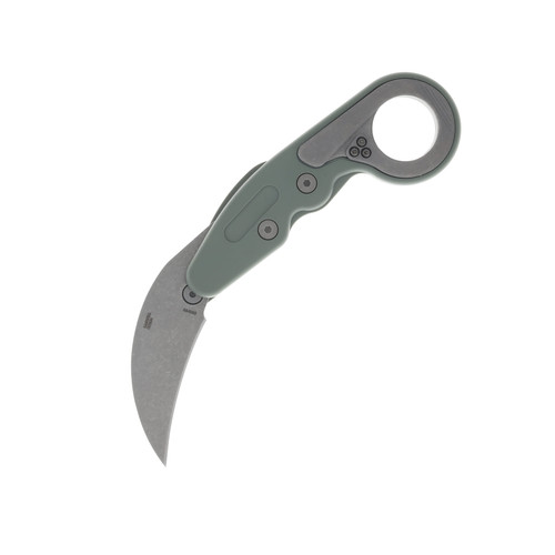 CRKT Provoke Green Grivory Folding Karambit Knife 2.47in Stonewash Hawkbill CR4041GR