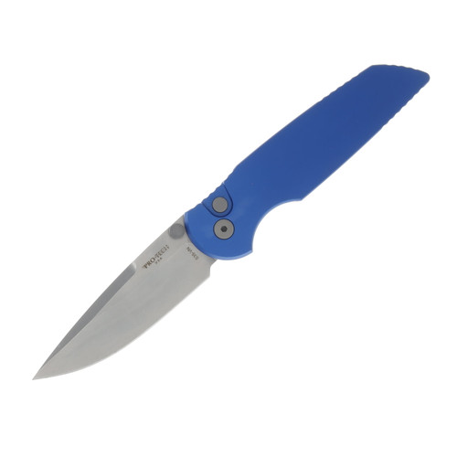 Pro Tech TR-3 Integrity Solid Blue Manual Knife 3.5in Stonewash Drop Point Blade INT101-BLUE