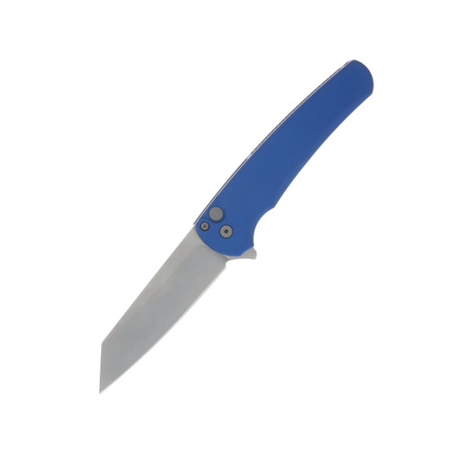 Pro Tech Malibu Flipper Blue Handle With Magnacut Reverse Tanto Blade Stonewash Finish Blasted Hardware 5401-BLUE