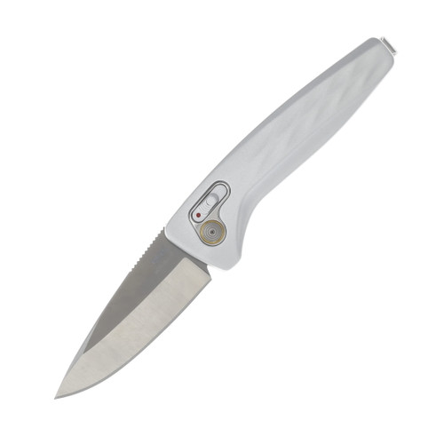 Sog One Zero AU OTS Auto Silver Chrome Aluminum Handle Cryo S35VN Drop Point Blade SOG-15-73-03-57