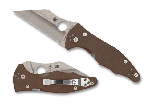 Spyderco Yojimbo 2 Sprint Run Brown G10 Folding Knife 3.2in CPM 15V Blade