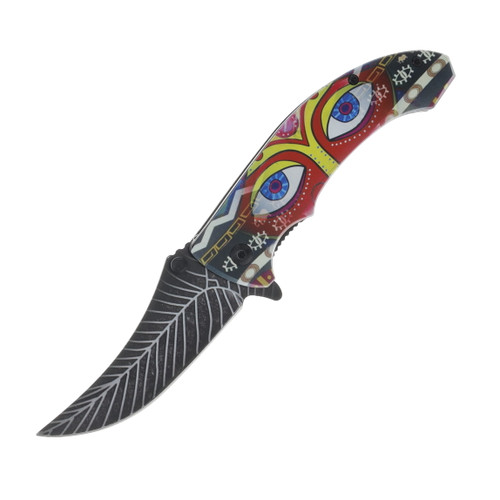 Szco Gypsy's Eyes Linerlock Multicolor Metal 3" Embellished Upswept