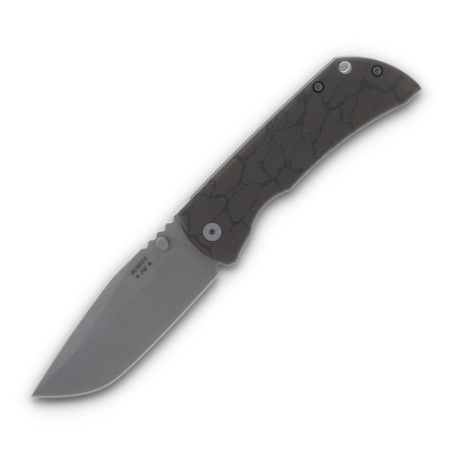 McNee's MAC2 3.5 Framelock Cracked Earth Bronze Titanium 3.5" Stonewash Drop Pt