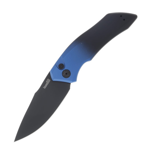 Kershaw Auto Launch 1 OTS Folder Blue/Black Aluminum 3.4” BlackWash Drop Pt AUKS7100GBLUBLK