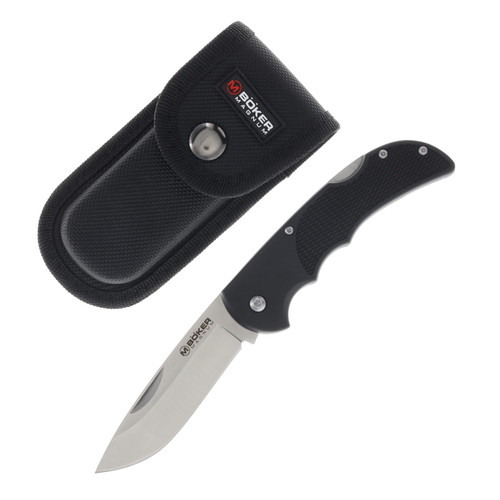 Boker Magnum HL Single Folding Knife Black 3.31in Satin Drop Point Blade BK01RY806
