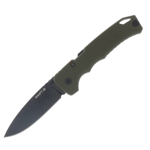 Cold Steel Swift III Folding Knife OD Green G10 4in Black Drop Point Blade CS-FL-40AT
