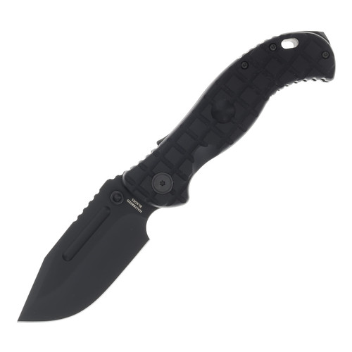 Halfbreed Blades Gen 2 Large Bush Folder Blk G-10 4.13” Blk PVD Drop Pt LBF01BLKG2