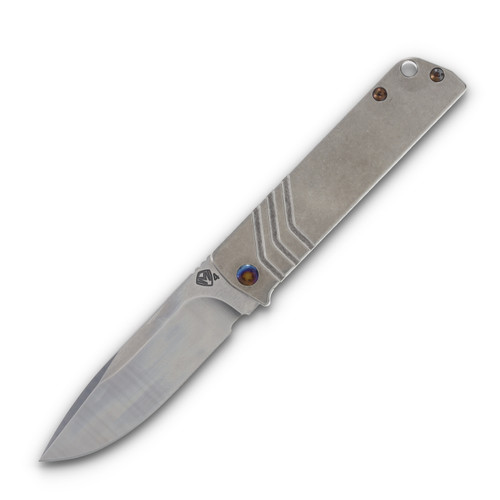 Medford The Antik S45VN Tumbled Drop Point Blade Tumbled Handles Flamed HW & Clip