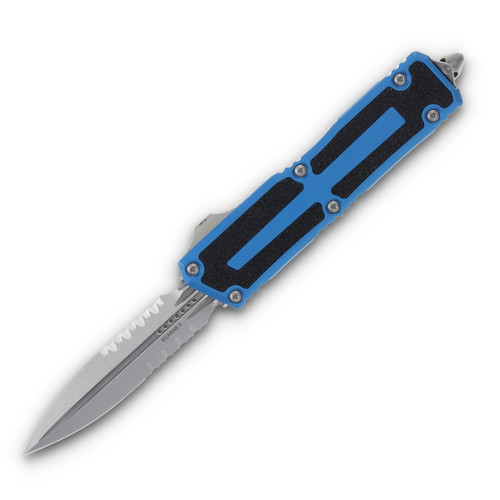 Microtech Scarab II Gen III D/E Auto OTF Knife Blue 3.88in Stonewash PS Dagger