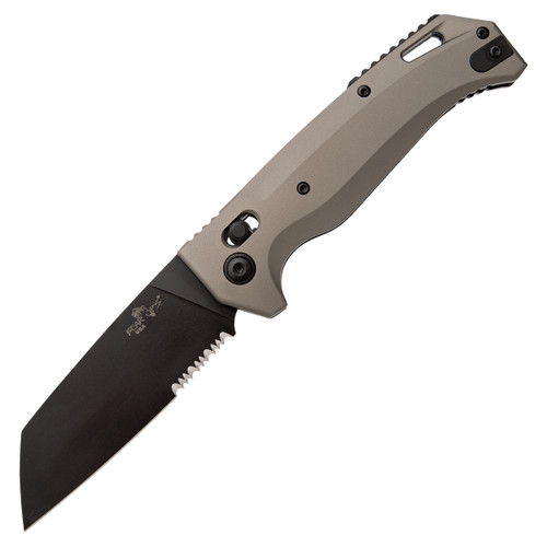 Bear & Son Auto Bear OPS KATAKT III Partially Serrated Dark Earth Black DLC M390 AC-2200-ALDE-BSR