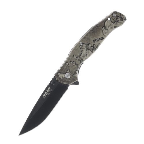 Bear & Son Bear Edge Brisk 2.0 True Timber Strata Camo 3.12in Plain Black Drop Point BR61554