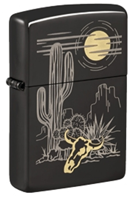 Zippo Lighter Desert Scene Design High Polish Black Finish