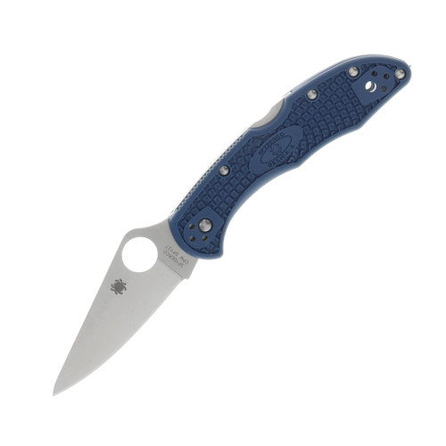 Spyderco Delica 4 Cobalt Blue 2.9 Inch Plain Satin Clip Point SPC11PCBL