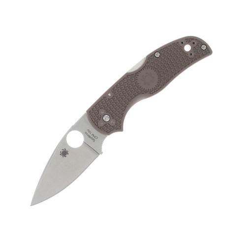 Spyderco Native 5 Lightweight Sprint Run Brown 2.95in Plain Satin Leaf SPC41PBN15V5
