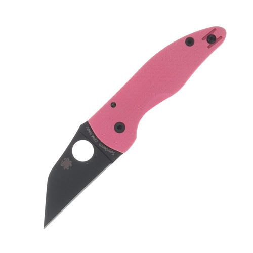 Spyderco MicroJimbo Pink SPRINT RUN 2.45 Inch Plain Black DLC Wharncliffe SPC264GPNBKP