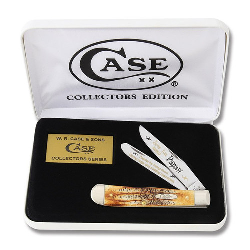 Case XX Love You Papaw 6.5 BoneStag Trapper Folding Knife CA65LYP