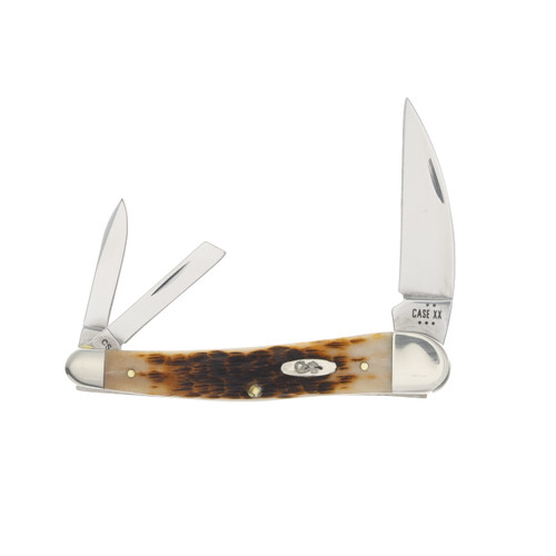 Case XX Seahorse Whittler Folding Knife Peach Seed Jig Amber Bone CS CA30094