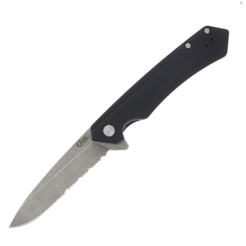 Case Kinzua Black Anodized Al 3.4in Part Serrated Spear Point Blade CA64633