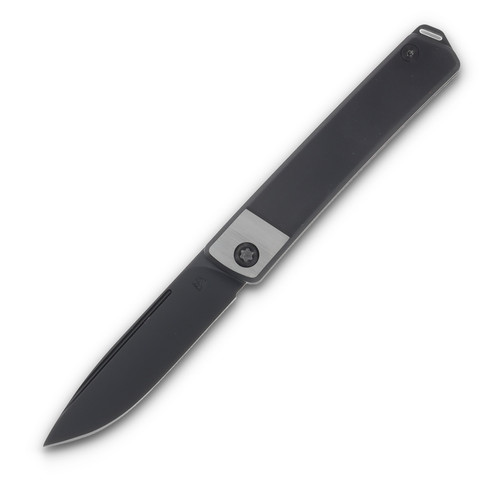 Medford Gentleman Jack 2 Black with Sliver Bolsters Knife 3.1in DLC Drop Point Blade