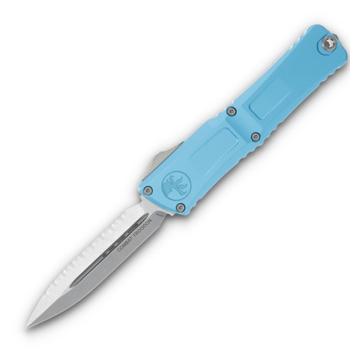 Microtech Combat Troodon Gen III D/E OTF Turquoise 4.0in SW Full Serrated Dagger