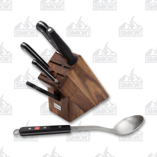 Wusthof Classic 6 Piece Acacia Wood Block Set with Spoon