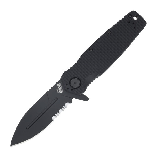HHA MILSPEC Folder Series - Partially Serrated Spear Point/ Black/S35VN MILF05PSBLK