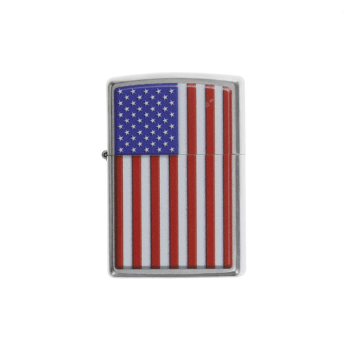 Zippo Street Chrome American Flag Lighter ZP29722