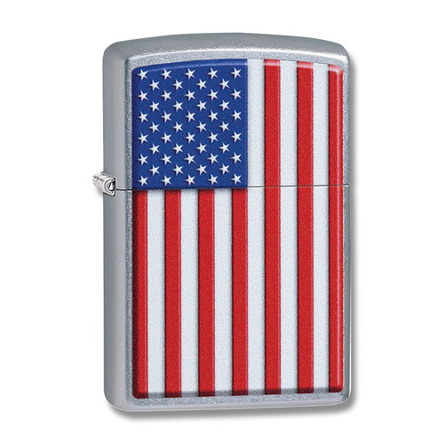 Zippo Street Chrome American Flag Lighter